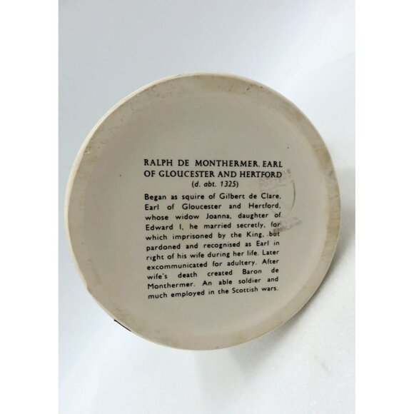RALPH De MONTHERMER Earl of Gloucester and Hertford Ceramic Stein Mug Vintage - Picture 3 of 9